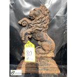 Victorian Cast iron Door Stop depicting a lion, approx. 15in high
