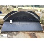 Wrought iron decorative Fire Hood, with leaf and initial decoration, approx. 41in wide