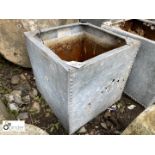 Original galvanised Water Cistern/ Planter, approx. 27in high x 24in x 24in