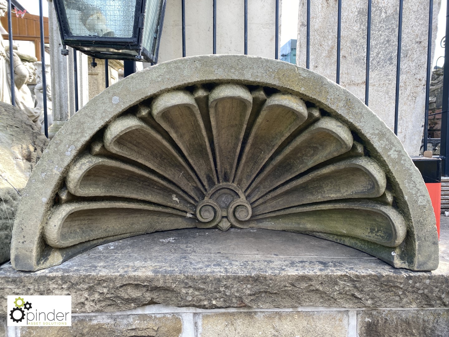 Pair of Yorkshire Stone Decorative Shell Niche Tops, approx. 18in high x 37in wide - Image 3 of 3