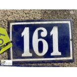 Antique French enamel House Number "161"