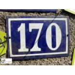 Antique French enamel House Number "170"