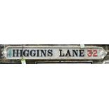 Cast iron Georgian Street Sign “Higgins Lane”