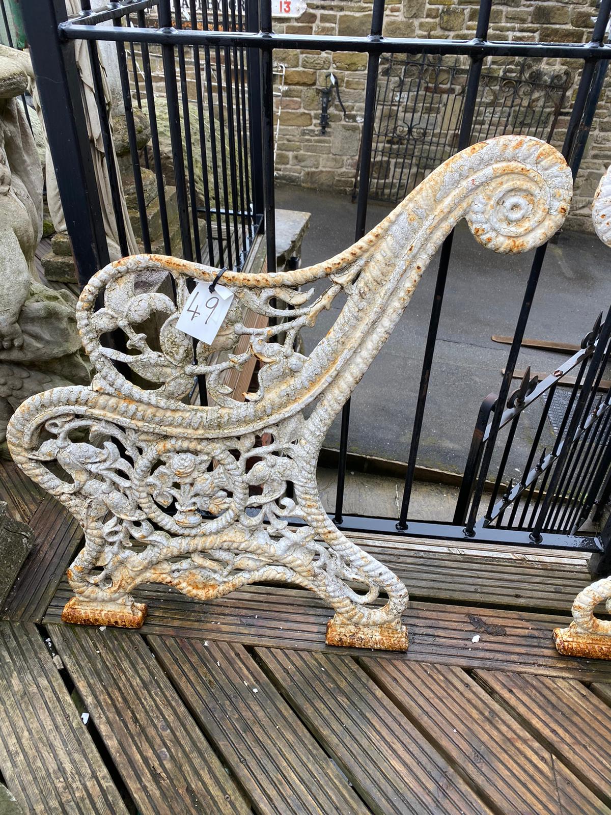 Pair of Victorian Rope and Floral Decorative Bench Ends. - Image 24 of 25