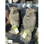 Pair of reconstituted stone Owls, approx. 18in high