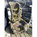 Reconstituted stone Garden Fountain depicting otters playing, approx. 34in high x 23in wide