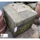 Victorian Yorkshire stone Statue Plinth, approx. 22in high x 19in x 19in