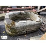 Oval Yorkshire gritstone Trough, approx. 12in high x 16in wide