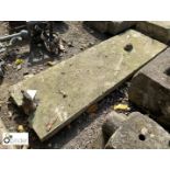 Piece of Yorkshire stone Coping, with wrought iron bracket, approx. 47in long