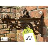 Pair of Victorian cast iron highly Decorative Brackets, approx. 10in high x 12in long