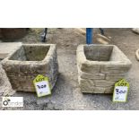 Pair of reconstituted stone Planters, approx. 8in high x 11in diameter