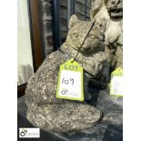 Reconstituted stone Statue of a seated cat, approx. 11in high