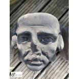 18th Century carved Yorkshire stone Head of an academic, approx. 8in high
