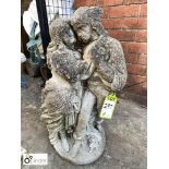Reconstituted stone Statue of 2 lovers, approx. 28in high