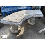 Reconstituted stone Garden Seat, approx. 19in high x 54in long