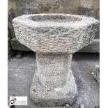 Very large Yorkshire Victorian gritstone Bird Bath