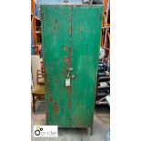 Original Victorian metal industrial Work Cupboard, approx. 72in high x 38in wide x 18in deep (please