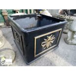 Large cast iron Planter embossed with the Bee from the Manchester Coat of Arms, approx. 32in high