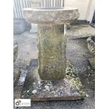 3-piece Yorkshire stone rustic Bird Bath, approx. 30in high x 24in diameter.