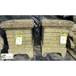 Pair of reconstituted stone brickwork style Planters, approx. 16in high