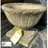 Reconstituted stone garden Urn, approx. 12in high x 14in diameter