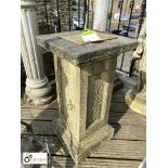 Reconstituted stone Pillar with brass sundial plate, approx. 29in high