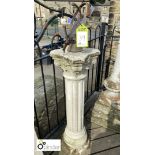Reconstituted stone Corinthian Column with cast iron armillary, approx. 50in high