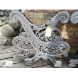 Pair of cast Iron Victorian Style Bench Ends, approx. 32in high