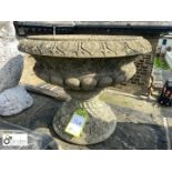 Reconstituted stone Garden Urn, approx. 17in high x 21in diameter