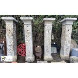 4 early 19th century Georgian Gate Posts, 2500mm tall including foundation block
