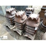 4 Victorian salt glazed Roof Vents / upside down strawberry Planters, approx. 24in high