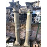 Pair of reconstituted stone Corinthian Columns, approx. 78in high