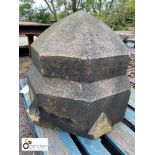 Original Victorian Yorkshire gritstone Pier Cap, approx. 26in high x 27in diameter (please note this