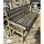 Teak wooden rustic Garden Bench, approx. 64in long