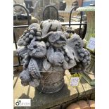 Reconstituted stone basket of fruit Pier Cap, approx. 17in high