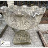 Reconstituted stone Garden Urn, approx. 18in high x 19in diameter