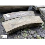 Set of 8 stone radius Garden Seats, approx. 34in long x 10in wide