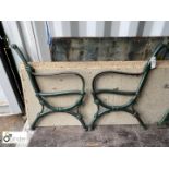 Pair of original Victorian cast iron Bench Ends, approx. 33in high