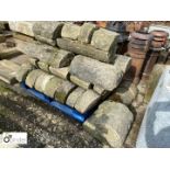 Pallet of Yorkshire stone half round Copings, approx. 12 linear metres