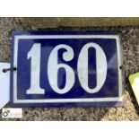 Antique French enamel House Number "160"