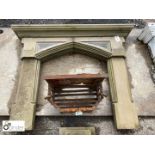 Second of a pair, an original Victorian Gothic Yorkshire stone Fire Surround removed from a school