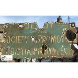 Green and white double sided enamel Sign “Depot of the Society for Promoting Christian Knowledge”,