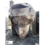 Yorkshire stone Carved Head of a lady, approx. 10in high x 7in wide