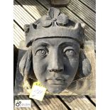 Yorkshire stone 18th Century Carved Head of a Queen, approx. 12in high