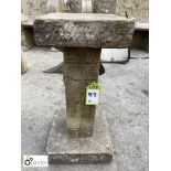 Original Yorkshire stone Edwardian Bird Bath, approx. 29in high x 14in diameter