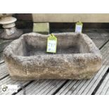 Reconstituted stone Trough, approx. 19in long x 12in wide