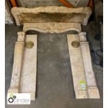 Original antique French Louix marble Fire Surround, approx. 52in wide x 42in high (please note