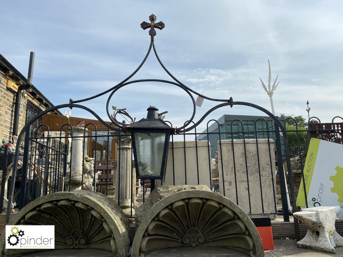 Victorian Copper Lantern in wrought iron frame fro