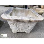 Reconstituted stone Planter, approx 14 high x 22in diameter