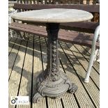 Original cast iron Conservatory Table with a timbe